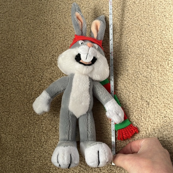 Vintage 1992 McDonald’s Looney Tunes Warner Bros. Christmas Bugs Bunny Plush Toy - Picture 9 of 11